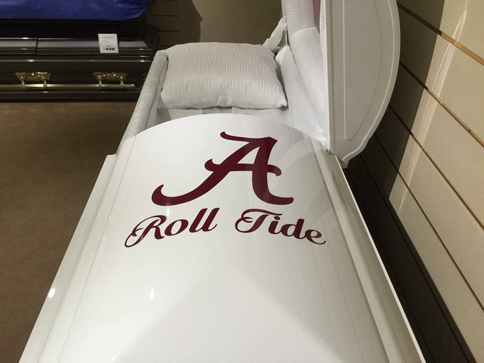 Alabama Crimson Tide fan casket 