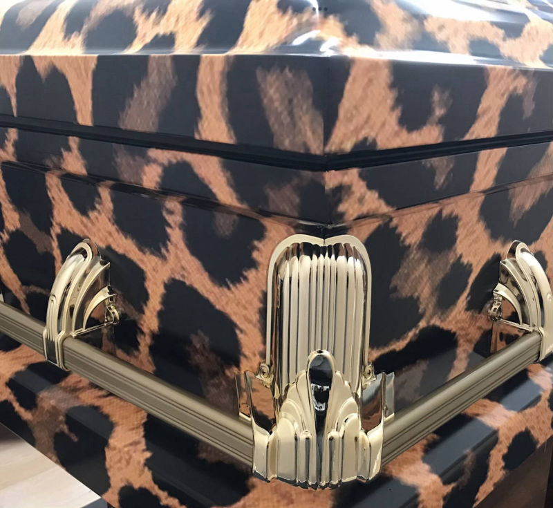 Leopard Print Casket Details